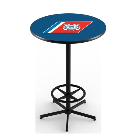 Holland Bar Stool Co 42" Black U.S. Coast Guard Pub Table L216B4228CstGrd